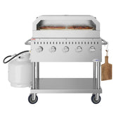 36 in. Commercial Outdoor Propane Grill With Pizza Oven in Stainless-Steel (CGKIT3-36P)